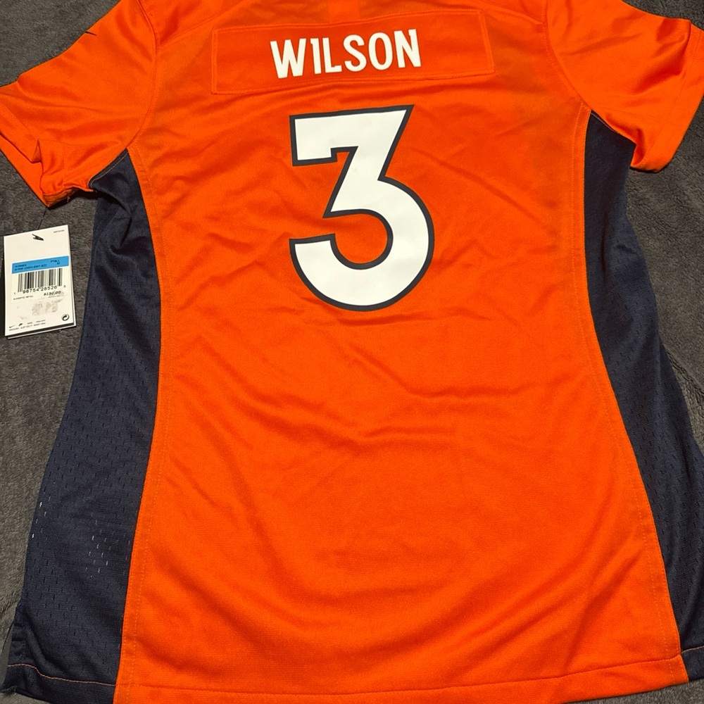 Nike Russell Wilson Denver Broncos On-Field Game Jersey Orange Women Medium #3